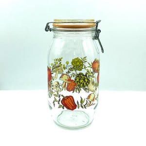 Vintage Arcoroc France 2 Liter Spice of Life Glass Canister, Glass Storage Jar immagine 2