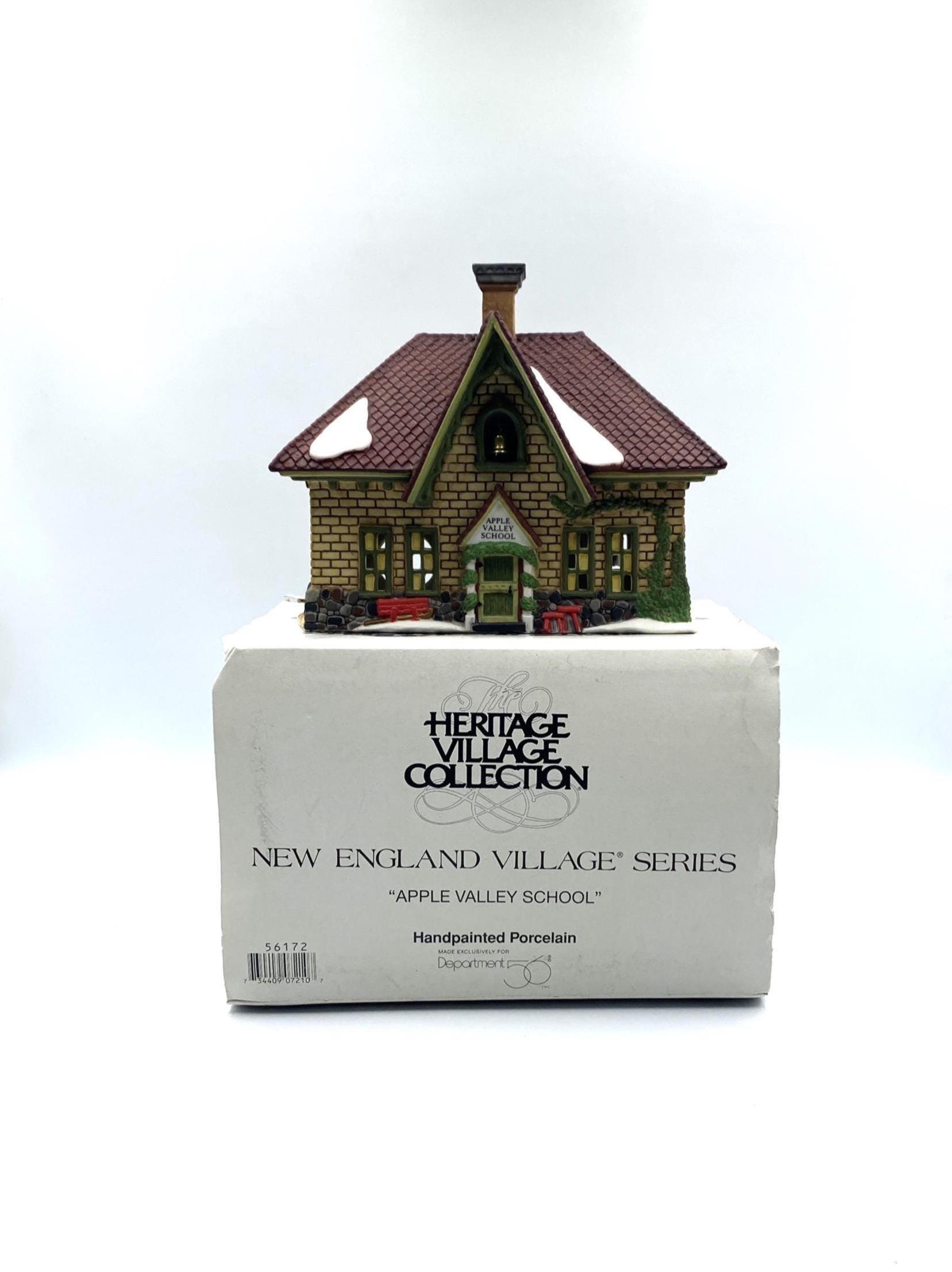 Vintage Dept 56 Heritage Village Apple Valley School, New England