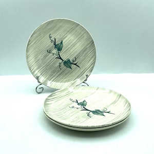Vintage Blue Ridge Southern Pottery English Ivy Salad Plates, Set of 3