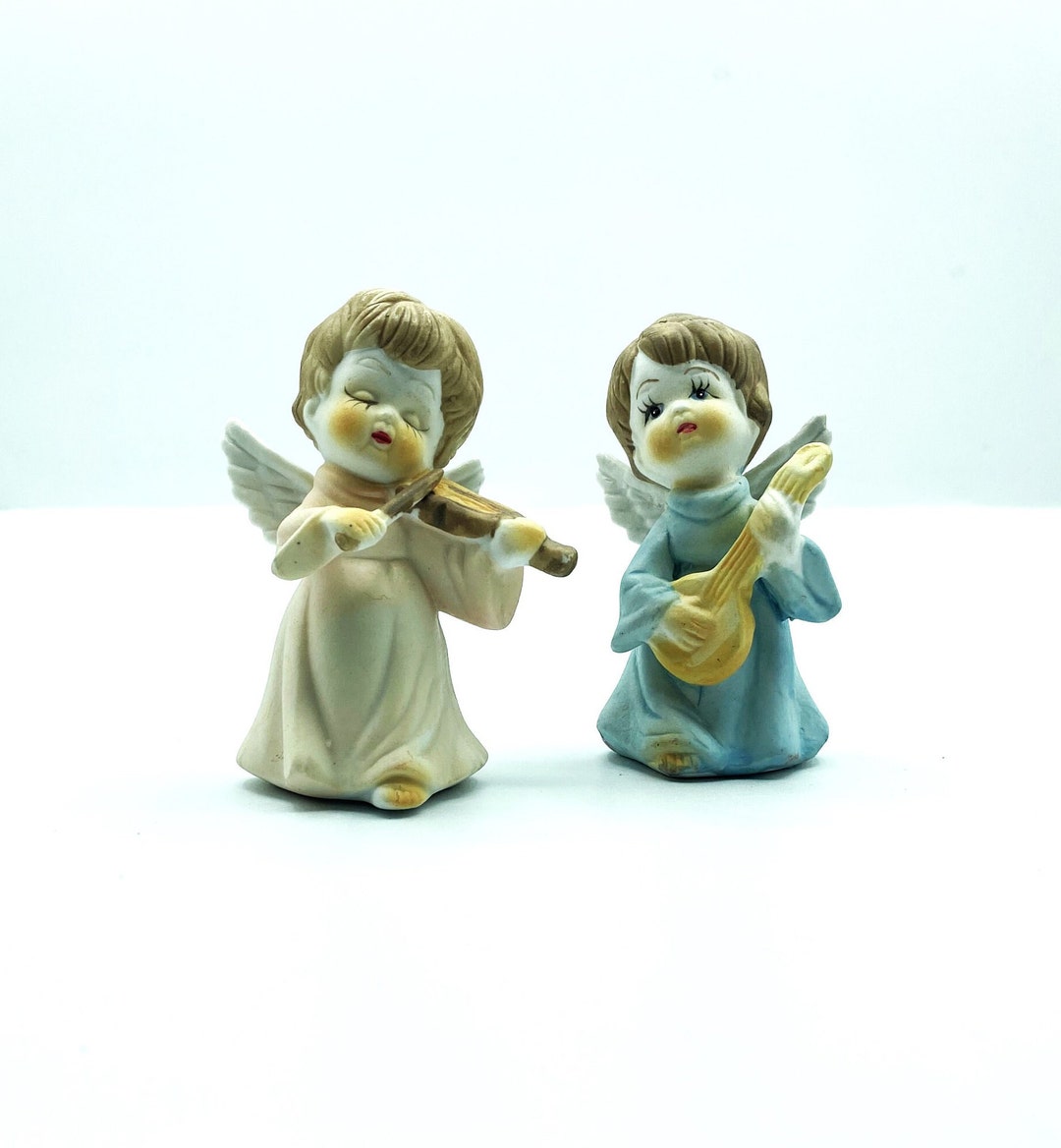 Vintage Musical Angel Figurines, Set of 2 Etsy
