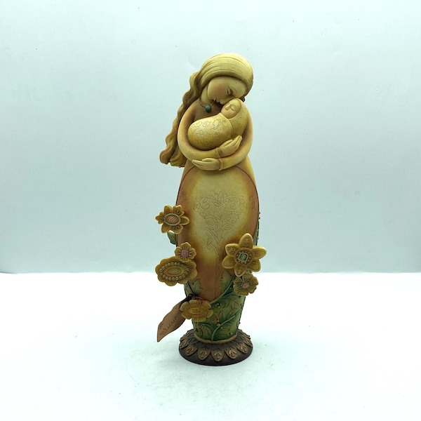 Vintage Blooming Wild Mother and Child Figurine by Karen Hahn