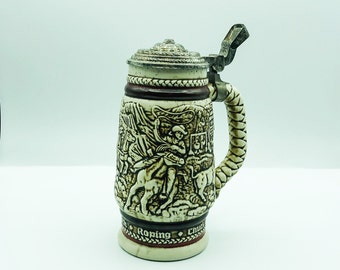 Avon Ceramarte 1980 Old West Cowboy Lidded Beer Stein