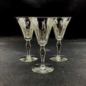 Vintage Optic Panel Cut Glass Cordials, Set of 3
