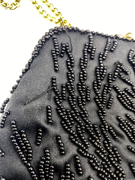 Black Beaded Walborg Evening Handbag Purse - image 5