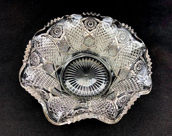 EAPG New Martinsville Klear Kut Hobstar and Diamond Bowl