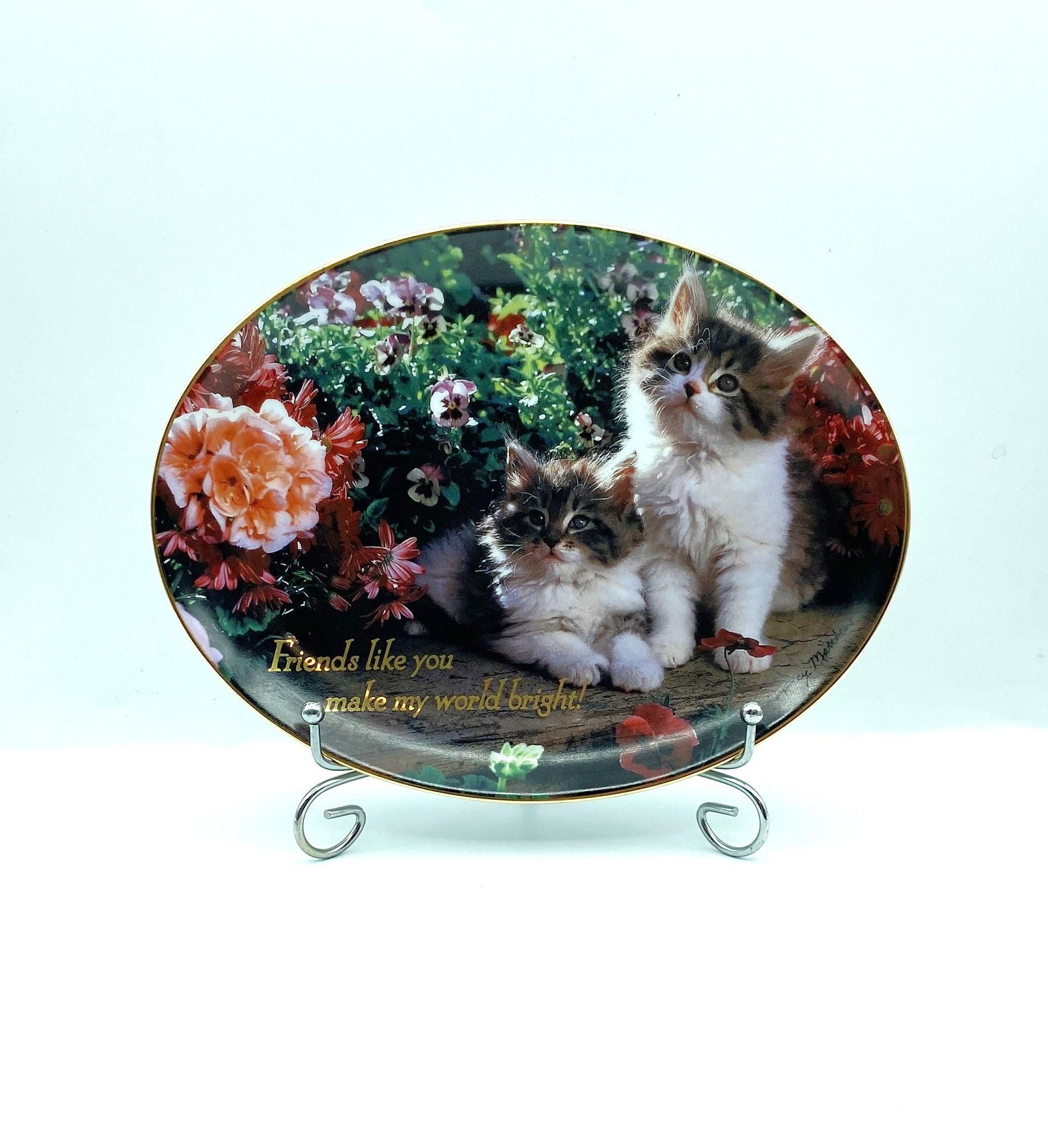 Vintage Friendship Kitten Plate, Franklin Mint Collectors Plate