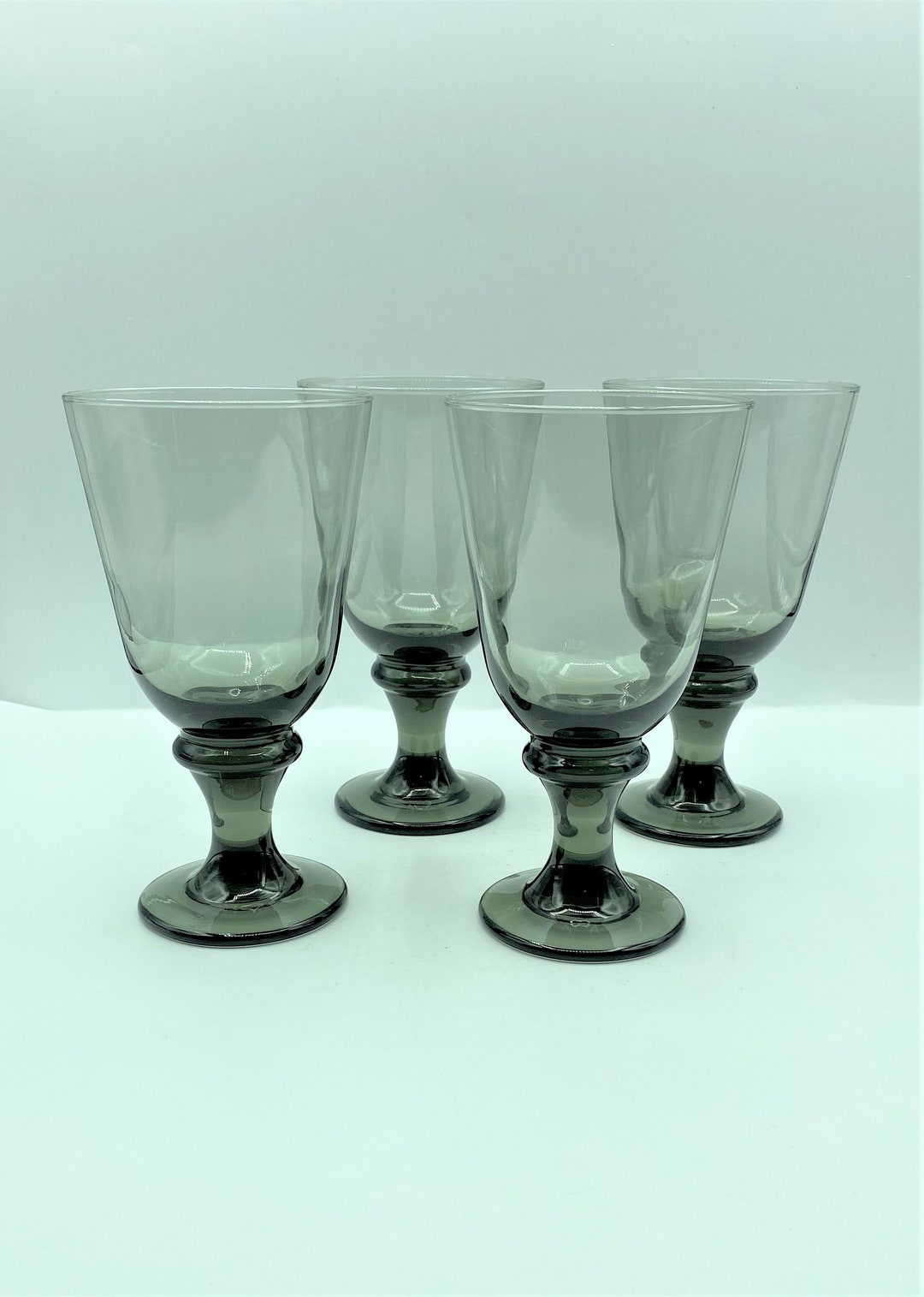 Vintage Libbey Nova Black Water Goblets, Set of 4 Etsy