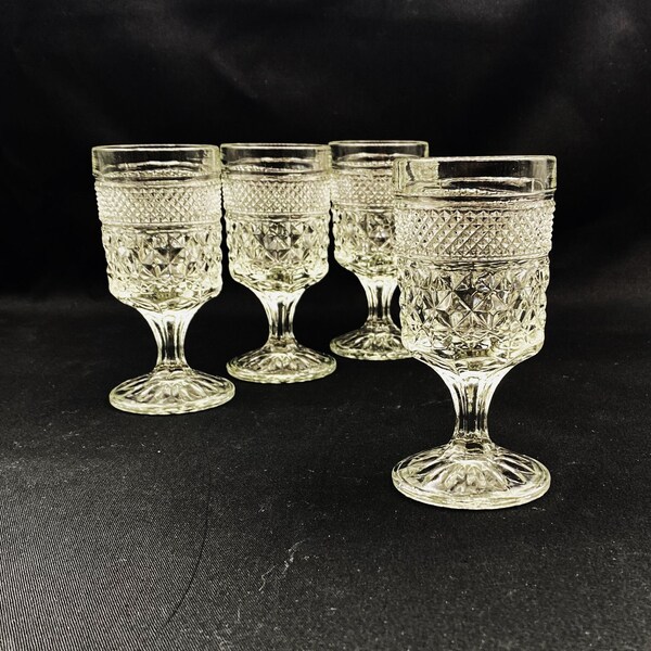 Vintage Anchor Hocking Wexford Claret Wine Glasses