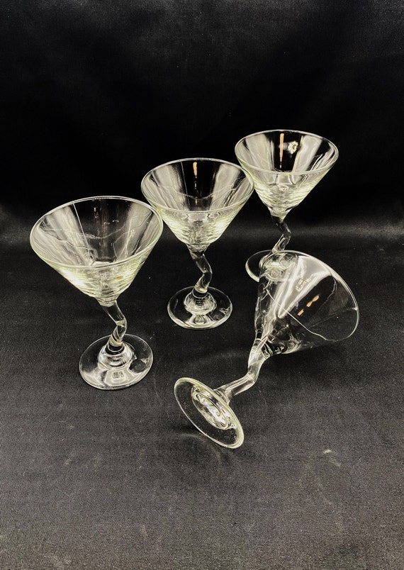 Vintage Libbey Z Stem Martini Glasses, Set of 4 