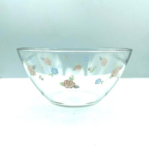 Vintage Pfaltzgraff Tea Rose Glass Salad Serving Bowl
