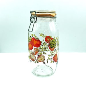 Vintage Arcoroc France 2 Liter Spice of Life Glass Canister, Glass Storage Jar immagine 1