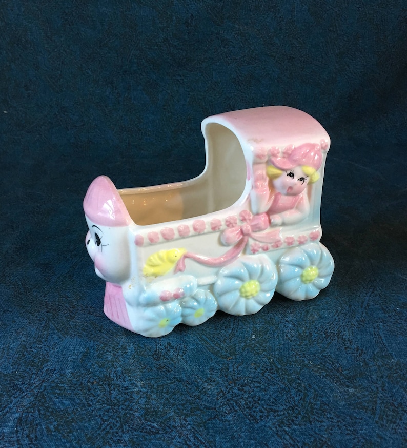 Baby Shower Gift Rubens Baby Train Planter 1950s Baby Nursery Decor