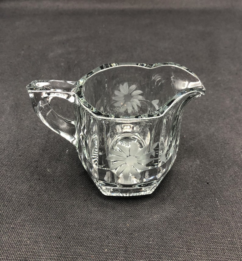 Cut Glass Floral Sugar Bowl and Creamer Etsy