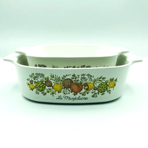 Vintage Corning Ware &quot;Spice of Life&quot; 1.5 Quart and 2 Quart Casserole Dishes, Set of 2