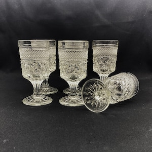 Vintage Anchor Hocking Wexford Claret Wine Glasses, Set of 6