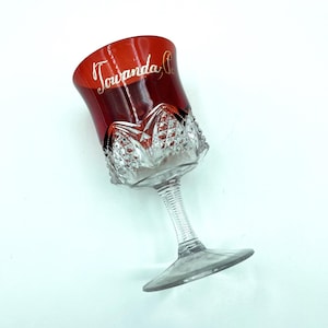 EAPG Duncan Miller Button Arches Ruby Flash Goblet