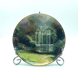 Vintage Thomas Kinkaid May Collector's Plate, "Lilac Gazebo" A Simpler Time
