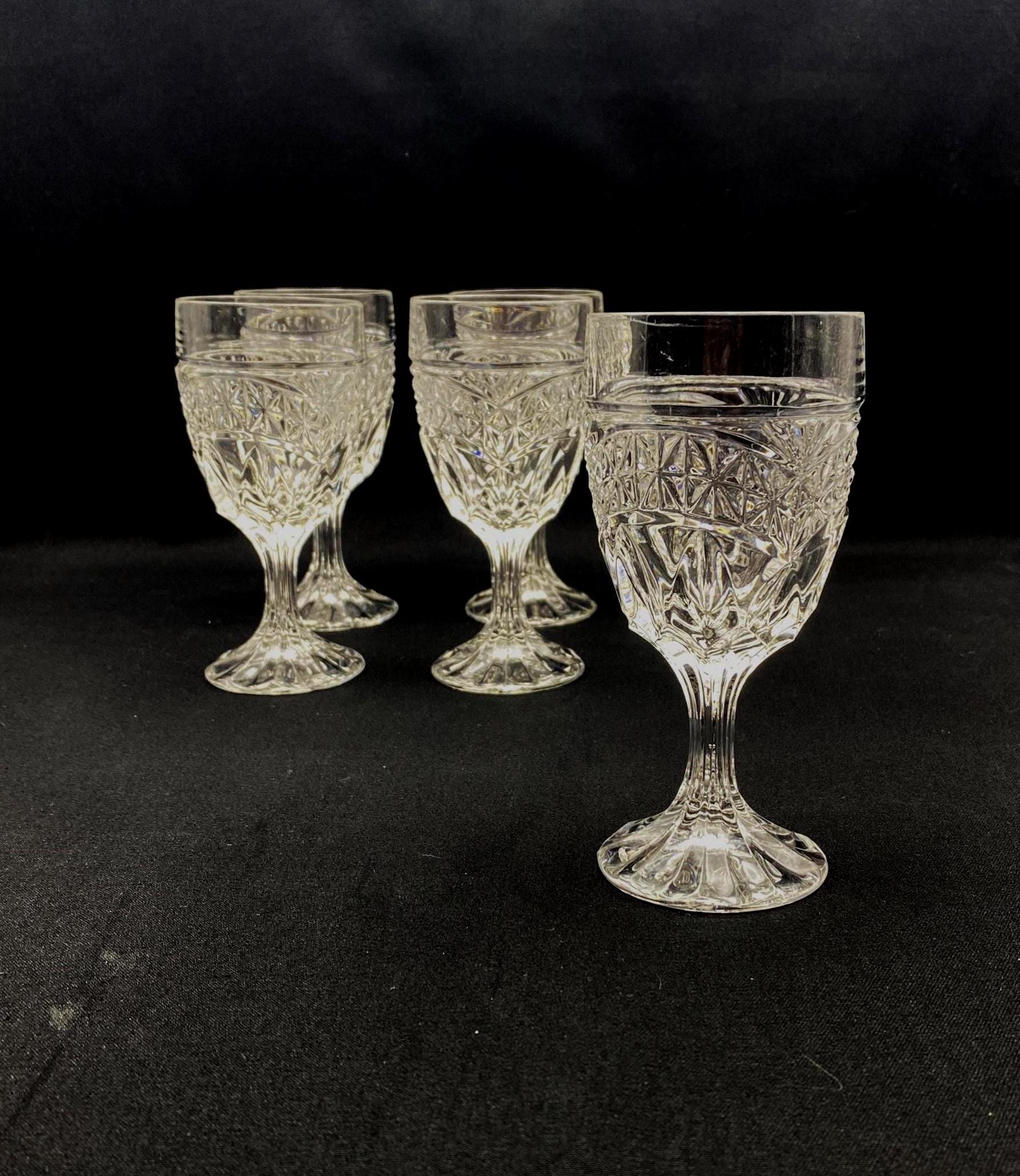 Vintage Crystal D'adriana Luna Claret Wine Glasses, Set of 5 - Etsy