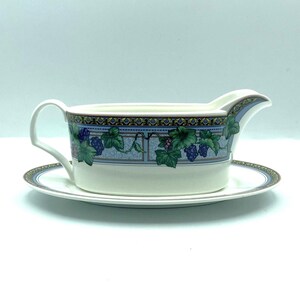 Vintage Mikasa Royal Harvest Gravy Boat and Underplate
