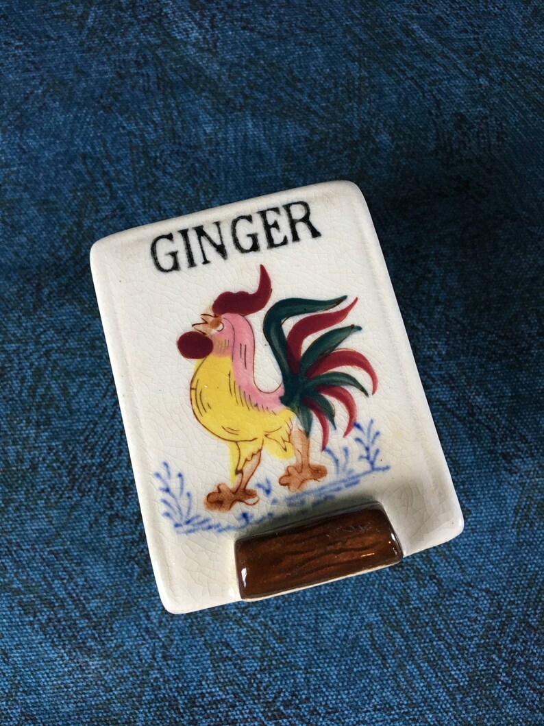 Vintage Spice Jars With Roosters Made in Japan Mid Century Etsy