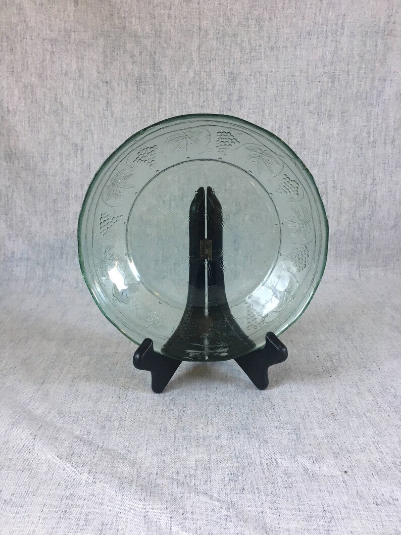 Vintage Arcoroc Minos Sapphire Coupe Soup Bowl Teal Paneled Grape Glass Bowl