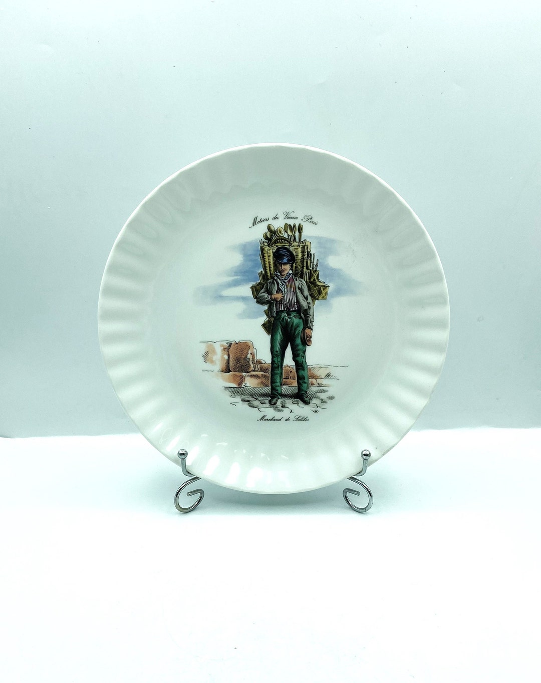 Vintage Wunsiedel Bavarian Porcelain Dinner Plate, Metiers Du Vieux 