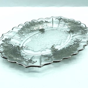 Vintage Silver City Blossom Time Oval Tray with Intaglio Fruit Center