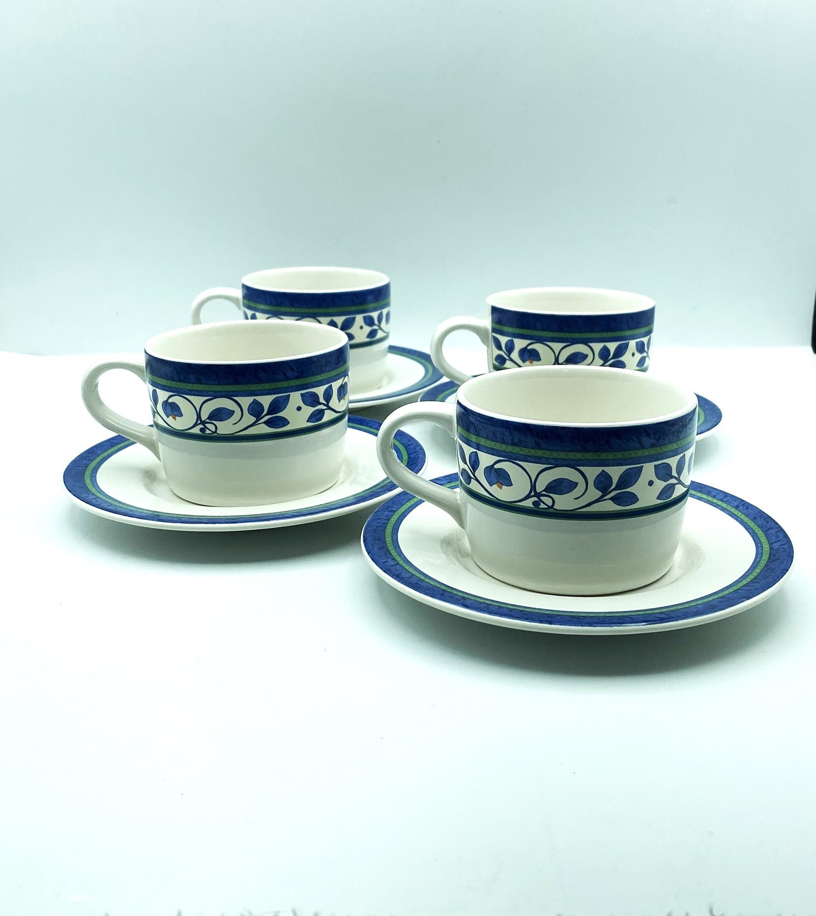 Vintage Pfaltzgraff Orleans Cups and Saucers, Set of 4