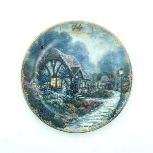 Vintage Thomas Kinkaid July Collector's Plate, Chandler's Cottage", A Simpler Time