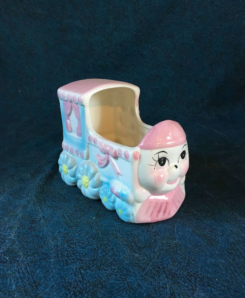 Baby Shower Gift Rubens Baby Train Planter 1950s Baby Nursery Decor