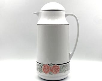 Vintage Corelle Silk and Roses Insulated Carafe