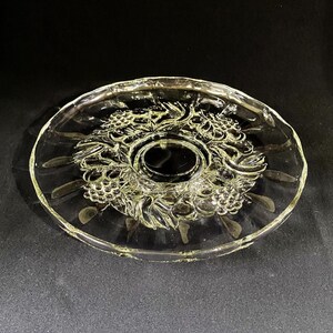 Vintage Indiana Glass Fruit Garland Footed Cake Plate