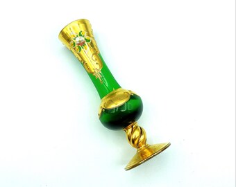 Vintage Bohemian Art Glass Bud Vase