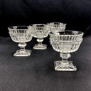 Indiana Glass Mt Vernon Sherbet or Champagne Glasses, Set of 4