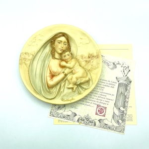 Vintage Studio Dante &quot;Renaissance Madonnas&quot; Alabaster Plate, &quot;The Gift of Faith&quot;