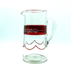 Heisey Beaded Swag Ruby Flash EAPG Water Pitcher
