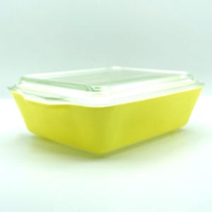 Vintage Yellow Pyrex Large Refrigerator Box With Glass Lid - Etsy