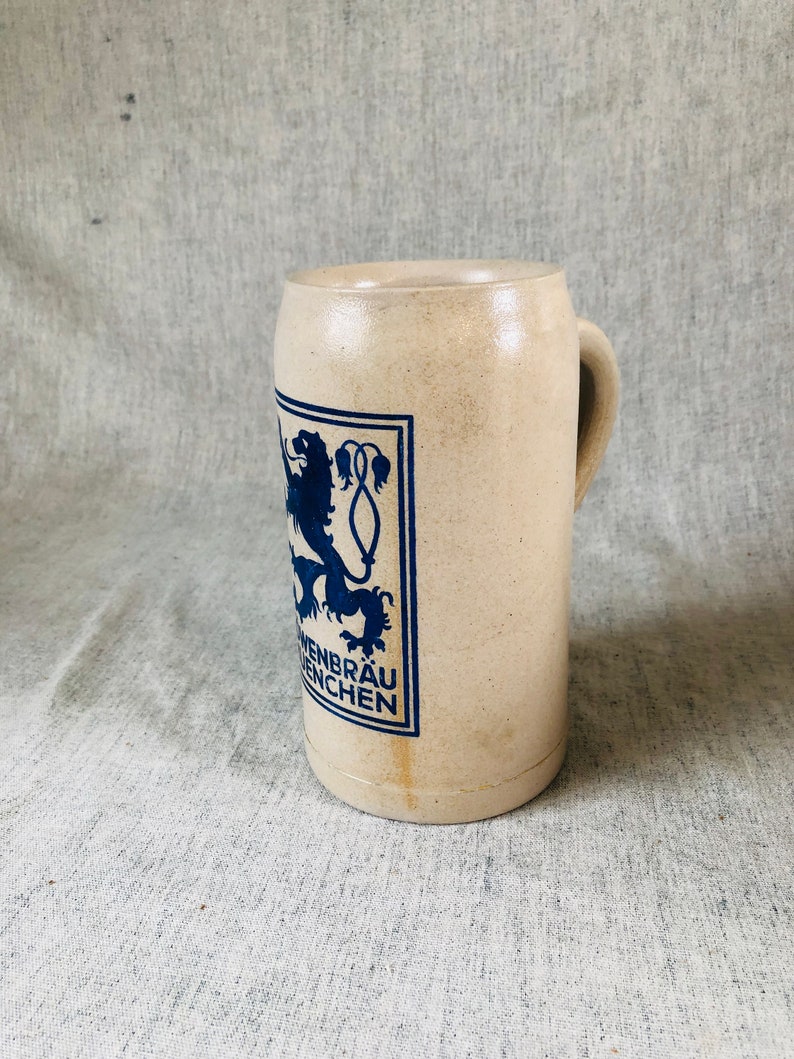 Lowenbrau Salt Glazed Beer Stein Octoberfest Stein Etsy