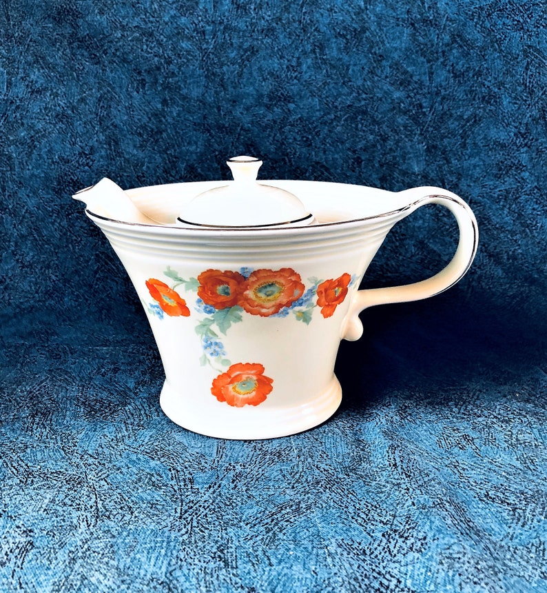 Hall's Superior Orange Poppy Melody Teapot Etsy