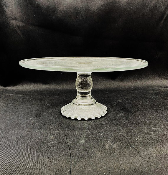 Vintage Jeannette Glass Harp Pedestal Cake Plate Etsy Canada