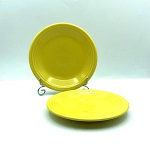 Vintage Post 1986 Yellow Fiestaware Salad Plates, Set of 2