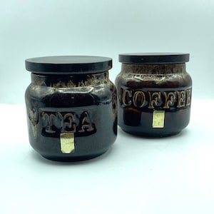 Boîtes à café et à thé Fosters Pottery Brown vintage