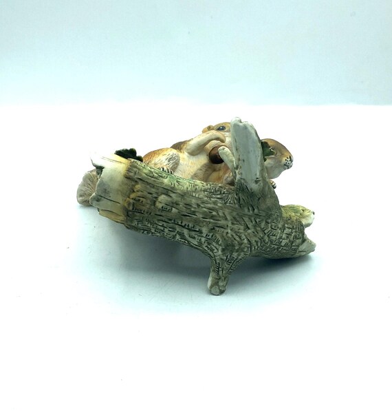 Vintage Homco Squirrels on a Log Figurine, Home Interiors - Etsy