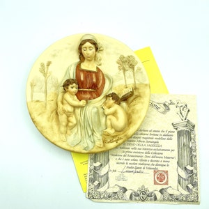 Vintage Studio Dante &quot;Renaissance Madonnas&quot; Alabaster Plate, &quot;The Gift of Wisdom&quot;