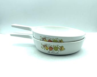 Vintage Corning Ware Spice of Life Menuette Pans, Set of 2