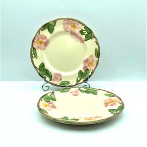 Vintage Franciscan Desert Rose Salad Plates, Set of 2, England Backstamp