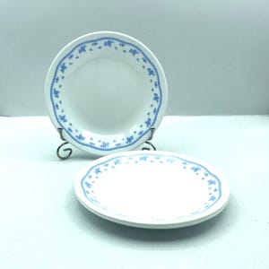 Vintage Corelle Morning Blue Bread and Butter Plates, Set of 3