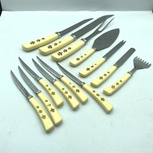 Vintage Fleur De Lis Cutlery, 13 Piece Set image 1