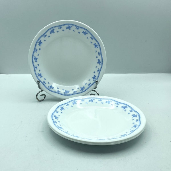 Vintage Corelle Morning Blue Bread and Butter Plates, Set of 3