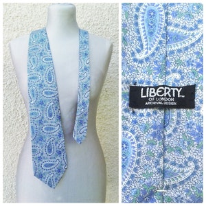 Vintage Cotton Liberty of London Blue Paisley Tie